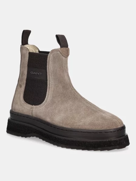 Gant botine din piele întoarsă Sistown bej