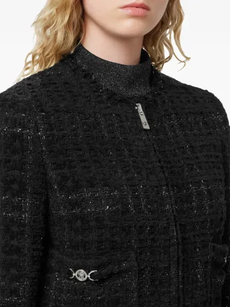 Geacă Versace din tweed negru