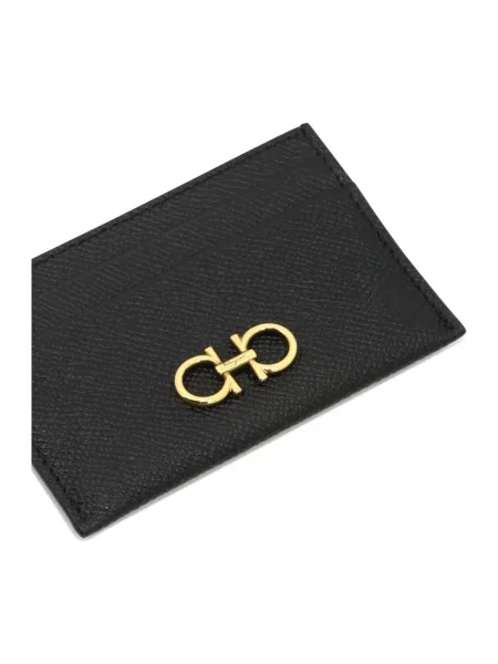 Portfel Ferragamo skórzany z logo czarny