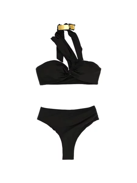 Bikini Elisabetta Franchi na jednym ramieniu czarny