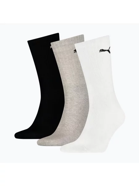 PUMA Sportovní ponožky světle šedá / černá / přírodní bílá