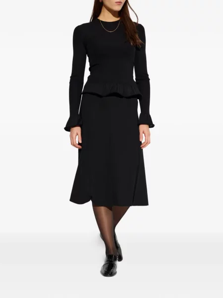 Pulover Jil Sander cu volane negru