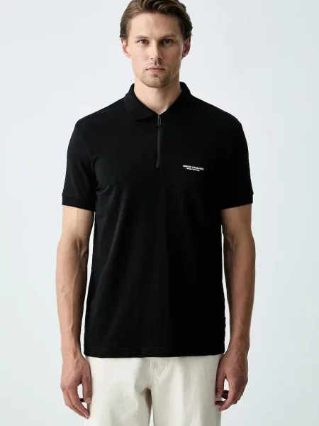 Tricou polo Armani Exchange negru