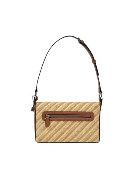 Lniana torebka Guess czarna