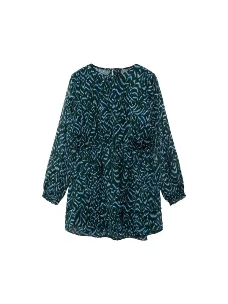 MANGO Rochie Austin albastru / turcoaz / verde închis negru