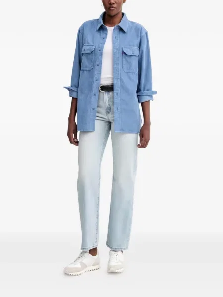 Pulover Levi's® skinny fit cu imagine cu decolteu rotund galben