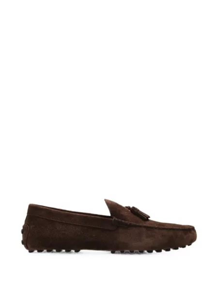 Pantofi loafer Tod's din piele de căprioară maro