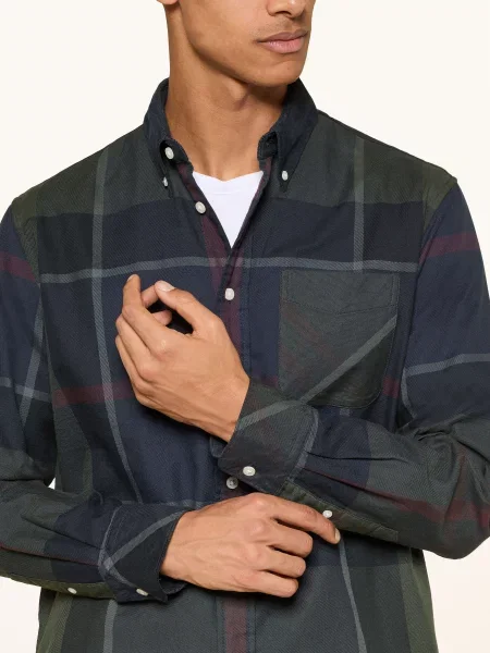 Barbour Koszula Dunoon Authentic Fit gruen granatowa