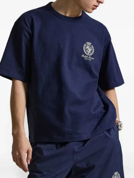 Tricou polo Polo Ralph Lauren cu imagine din canvas cu model paisley albastru