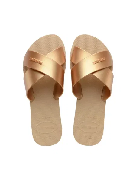 Japonki Havaianas Aqua Metallic Beige Dorado beżowe