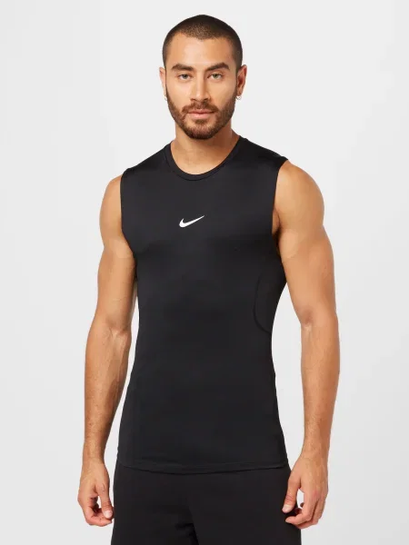 NIKE Tricou funcțional negru / alb