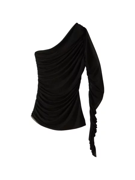 Top Patrizia Pepe cu un umăr gol stretch negru