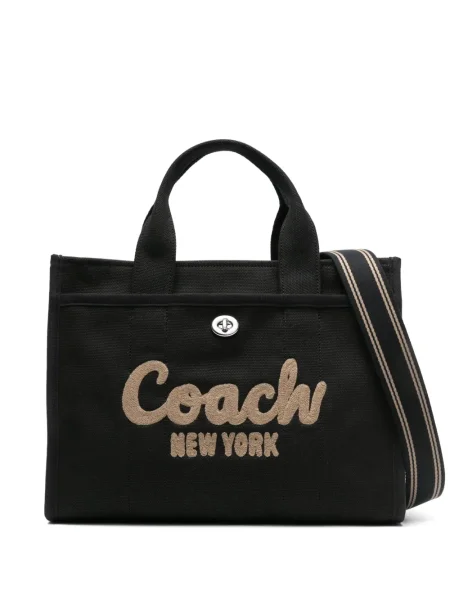 Geantă shopper Coach cu broderie negru