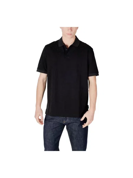 Koszulka polo Armani Exchange z krótkim rękawem czarna