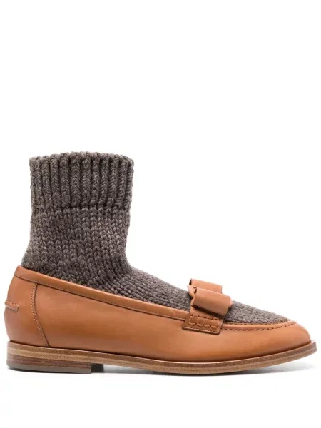 Pantofi loafer Ferragamo cu funde maro