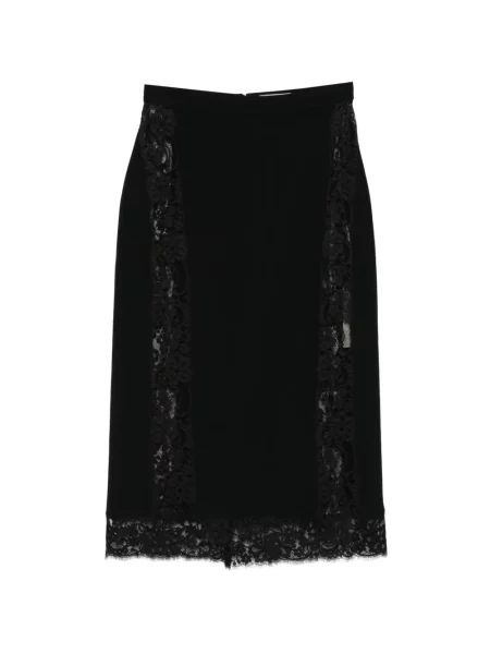 Fustă midi Elie Saab din dantelă până la genunchi negru