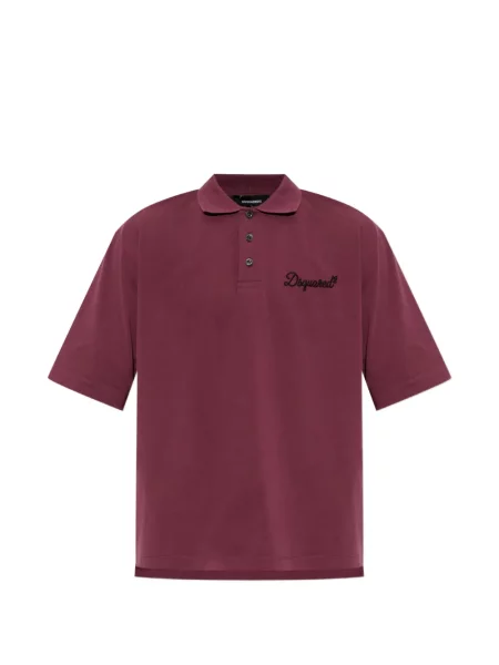 Tricou polo Dsquared2 cu broderie roșu