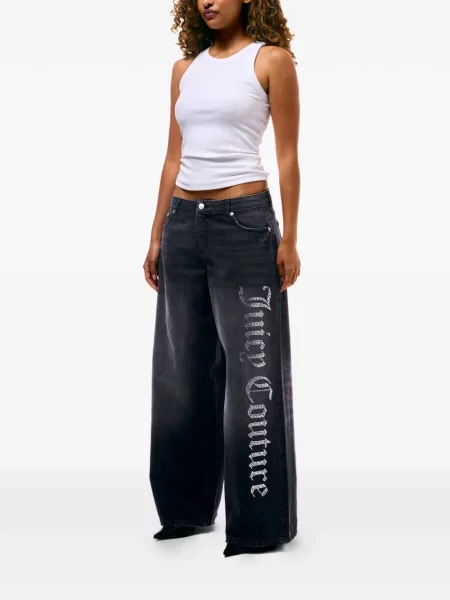 Blugi cu picior larg Juicy Couture negru