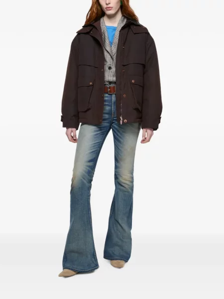 Gulerat geanta de piele Acne Studios maro