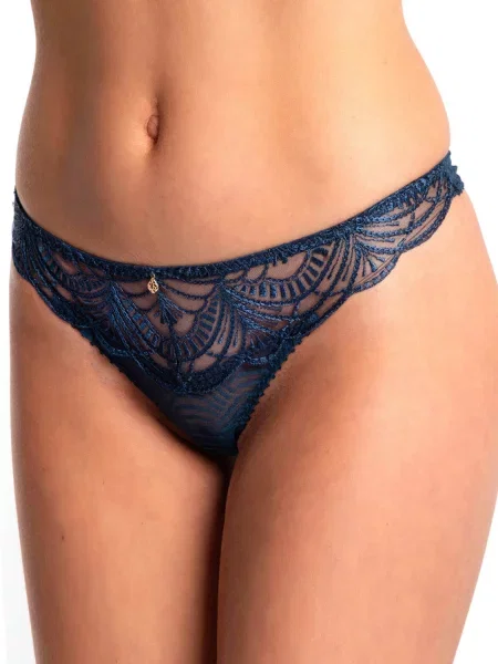 Ажурные стринги с низкой посадкой сині