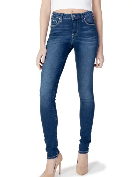 Skinny jeansy skinny Pepe Jeans niebieskie