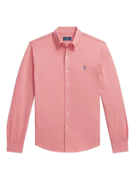 Дълго мрежеста тениска Polo Ralph Lauren с кръгло деколте зелено