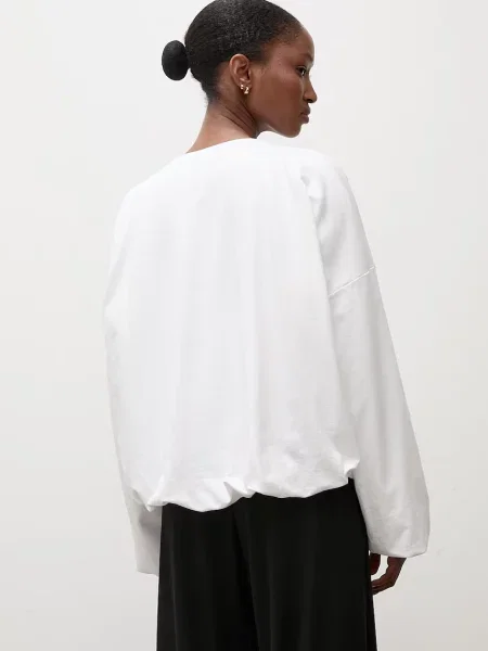 Answear.LAB bluza z bawełną biała