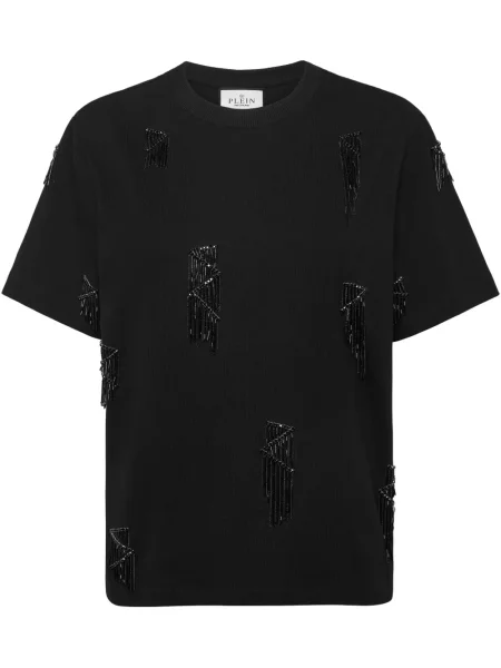 Koszulka Philipp Plein z frędzli czarna