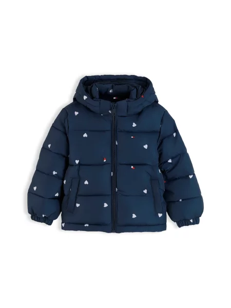 TOMMY HILFIGER Geacă de iarnă bleumarin / roșu alb