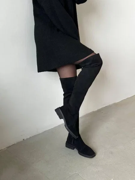 Замшеві Ботфорти чорний