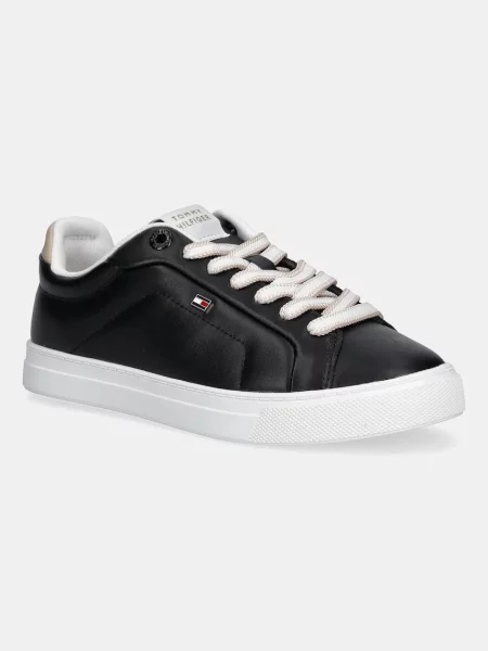 Kožené tenisky Tommy Hilfiger ICON COURT SNEAKER černá