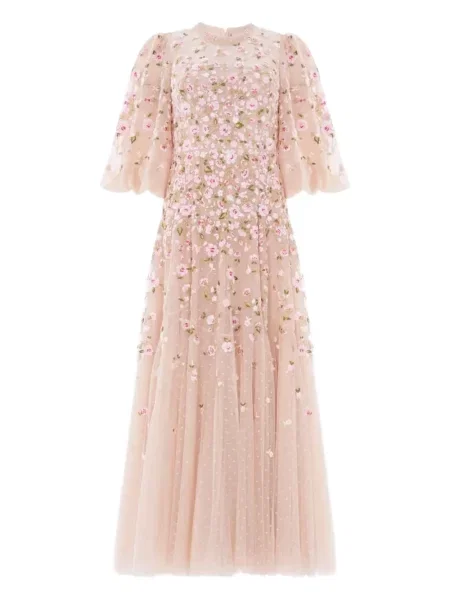 Rochie midi Needle & Thread până la genunchi de costum roz