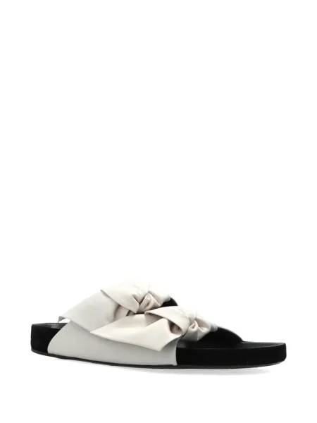 Papuci tip mules Isabel Marant cu funde alb