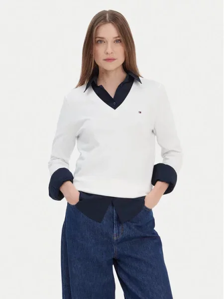 Tommy Hilfiger Пуловер бял