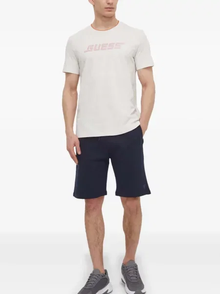 Σορτς Guess με αυτόγραφο με κορδόνι μπλε