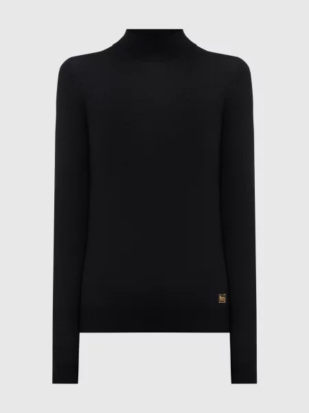 Джемпер з кашеміру та шовку з металевим логотипом Colombo чорний