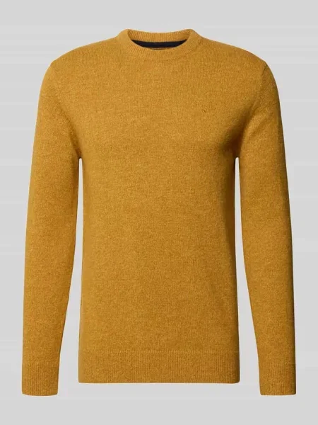 Sweter z mieszanki wełny i jedwabiu z okrągłym dekoltem model TISBURY' Barbour żółty