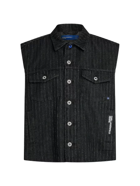 Vestă denim Karl Lagerfeld Jeans negru