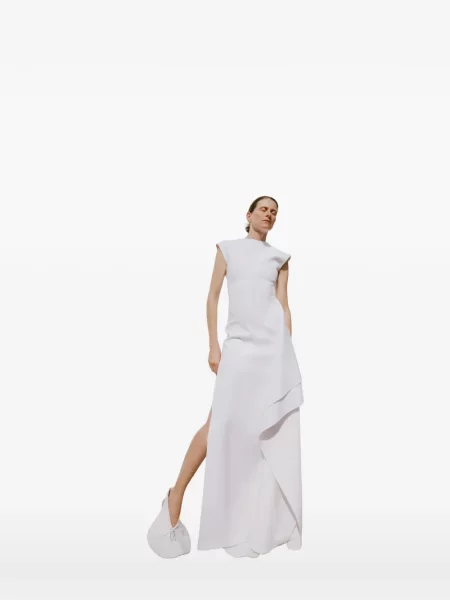 Sukienka maxi A.w.a.k.e. Mode drapowana biała