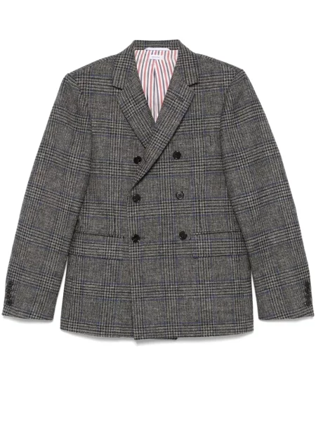 Sacou Thom Browne în carouri gri