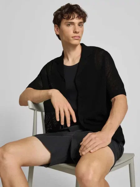 Koszula casualowa o kroju regular fit z półprzezroczystego materiału Calvin Klein czarna