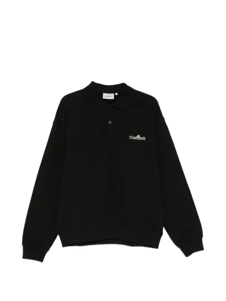 Tricou polo Carhartt Wip cu broderie negru