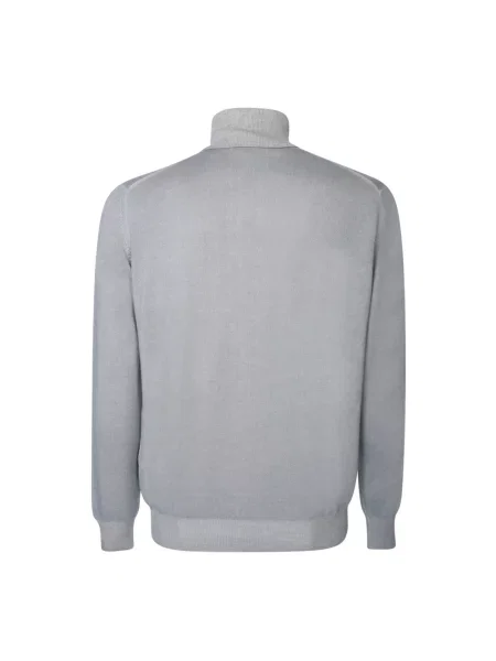 Lniany sweter z golfem Dell'oglio szary