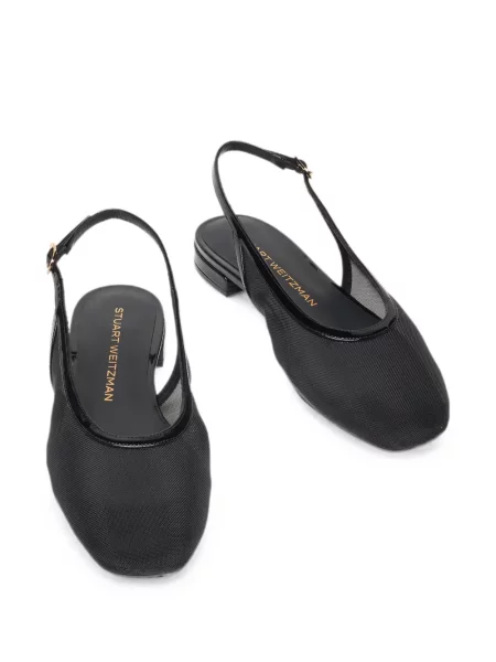 Pantofi cu toc Stuart Weitzman plasă slingback negru