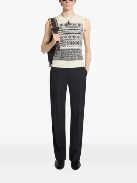Pulover Dries Van Noten de lână alb