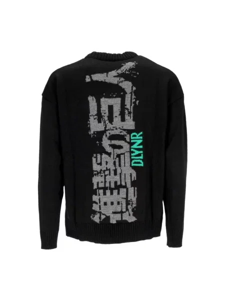 Haftowany sweter Dolly Noire z dekoltem w serek czarny