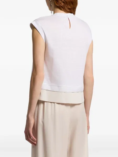 Top Peserico cu decolteu rotund alb