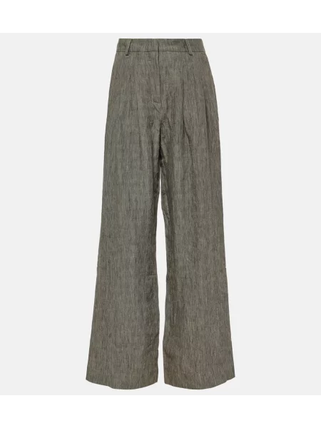 Lniane spodnie Tove czarne