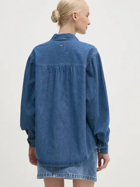 Džínová košile Pepe Jeans CHARLIE SPARKLE relaxed s klasickým límcem modrá