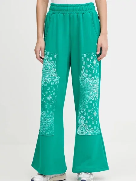 Bombažen spodnji del trenirke Puma zelena